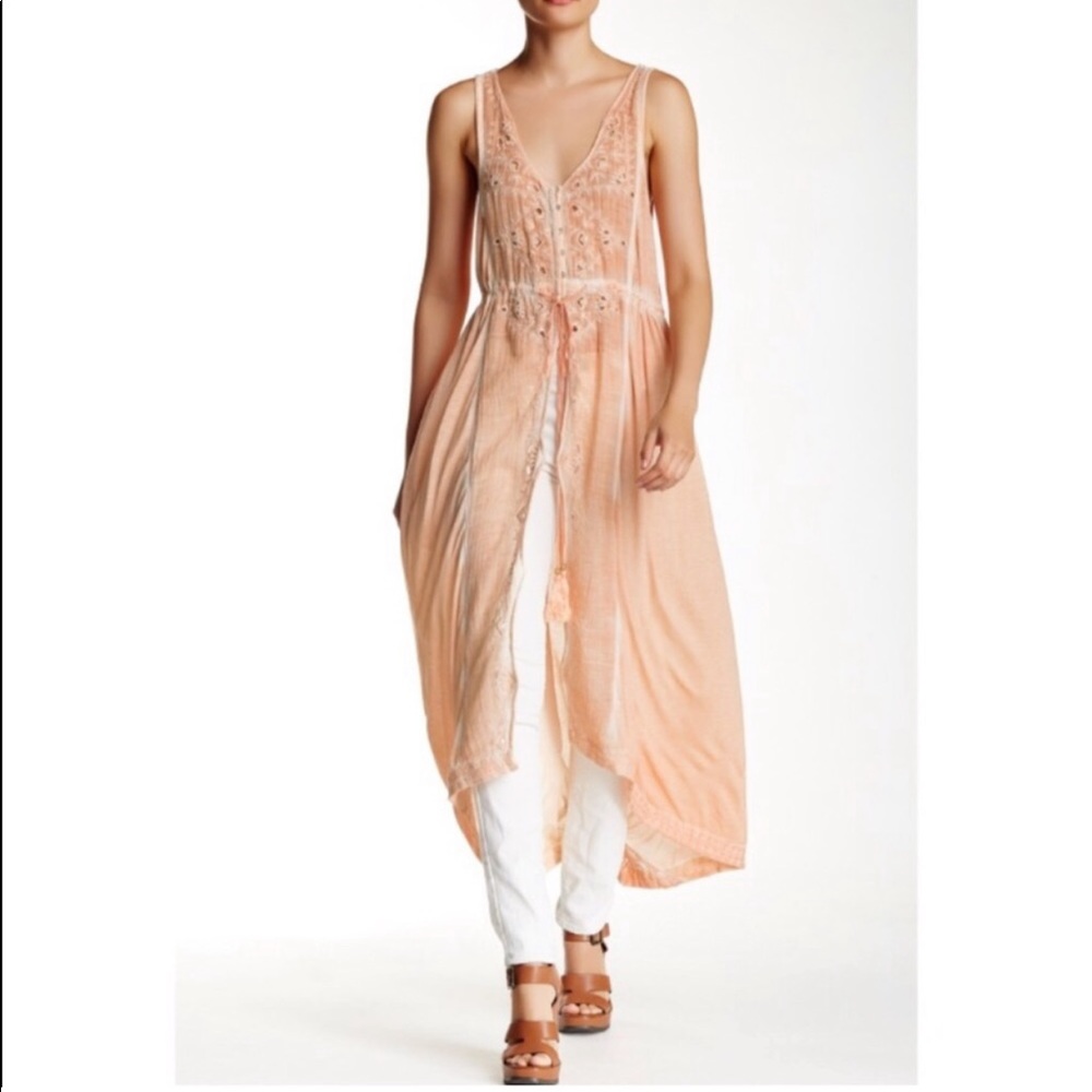 Free People Peach Tunic Top